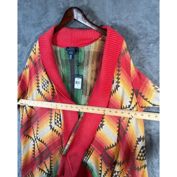 Vintage Polo Ralph Lauren Cardigan Sweater Womens XL Aztec Southwestern NWT* - Picture 4 of 10